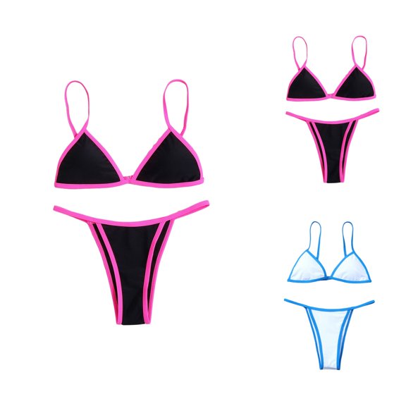 Womens Bikini Two Piece Swimsuit Halter Top with Shorts Bottom High Waisted Swimwear Solid Color Bathing Suit for Beach Vacation Pool Party