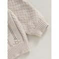 thumbnail image 6 of Wassery Baby Girls Knit Cardigan Sweater Long Sleeve Doll Collar Button Knitted Cardigan 3M 6M 12M 18M 24M Infant Fall Winter Loose Fit Crochet Knitwear Outerwear, 6 of 8