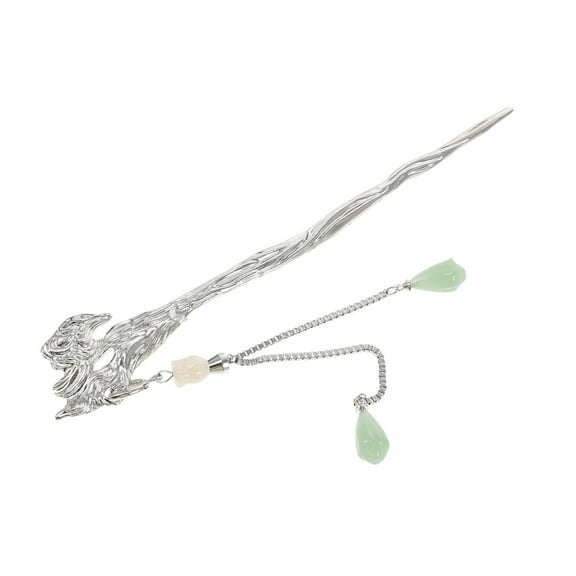 LOLIPPYY Chinese Style Hair Fork Hair Styling Stick Vintage Silver 1Pack