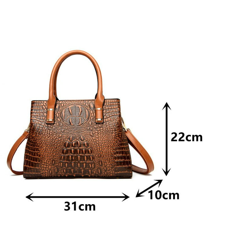 Croc Bag Oversized Tote Bag Large Brown Leather Tote Real 