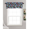 thumbnail image 3 of Coastal Ocean Kitchen Valances for Windows Farmhouse Linen Window Valance Curtain for Living Room Window Treatment Blue Pink Shell Starfish Gold Sea Conch Valance Rod Pocket Topper, 42 x 18 Inch, 3 of 6