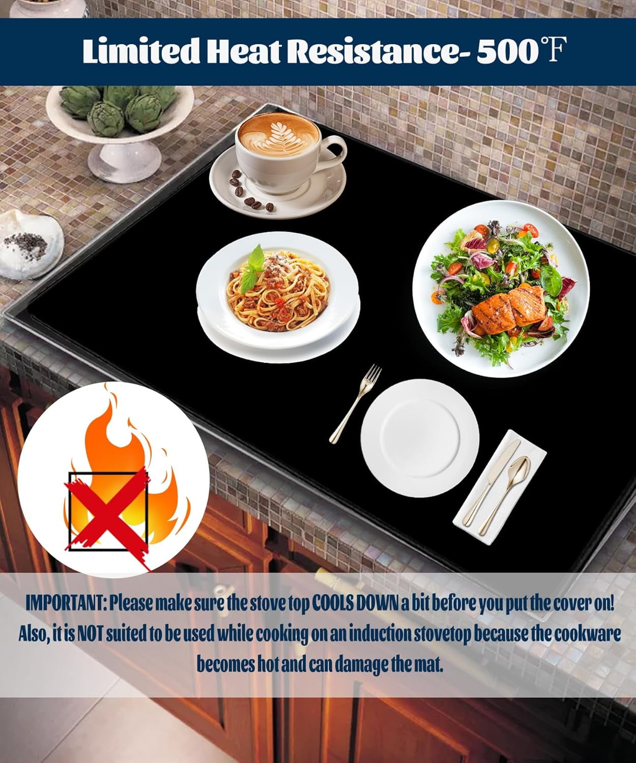 Stove Top Covers, Extra Large Stove Top Cover for Electric, Anti-Slip Waterproof Flat Top Oven Cover Mat Cooktop Cover Protector,Glass Stove Top Protector Expand Stove Space