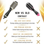 DEISNGB Hair Dryer Brush, Upgraded 4 in 1 Hair Dryer Brush, Blow Dryer Brush in One with Negative Ion Anti-Frizz Ceramic Titanium Barrel Hot Air Brush, Hair Straightener Brush