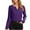 Purple, variant on Womens Tops under $5 Plus Size Casual Long Sleeve V-Neck Solid Blouse Black L