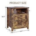 thumbnail image 2 of JolyDale Farmhouse End Table with Charging Station, 21'' Rustic Nightstand with Barn Door, Sofa Side Table with Open and Closed Storage for Living Room, Bedroom, Brown, 2 of 7