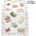 thumbnail image 3 of Artistic Book Table Runner, Elegant Book Table Cloth, Watercolor Book Print Decorative Table Runner For Dining Room Classroom Home Party Layout, 3 of 9
