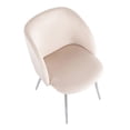 thumbnail image 4 of LumiSource Chrome, Cream Velvet Fran Chair - Set of 2, 4 of 9