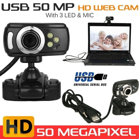 TSV USB 50MP HD Webcam Web Cam Camera Clip-on w/ MIC for Computer PC Laptop