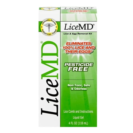 LiceMD Lice & Egg Removal Treatment Liquid Gel Kit 4 fl. oz. (Best Treatment For Lice Eggs)