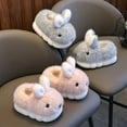 thumbnail image 5 of XIMIN Toddler Slippers Cute Cartoon Bunny Plush Slippers Boys Girls Fluffy Memory Foam Comfy Cozy Home Slippers Winter Warm Indoor Cute Bunny Shoes, 5 of 7