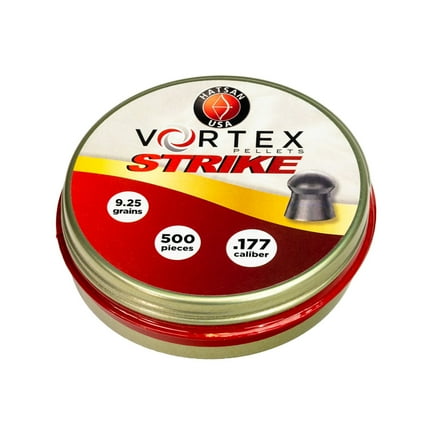 Hatsan Vortex Strike Lead Pellets for Airgun - .177 Caliber - 500 Pellets Per Tin - 9.25 Grains