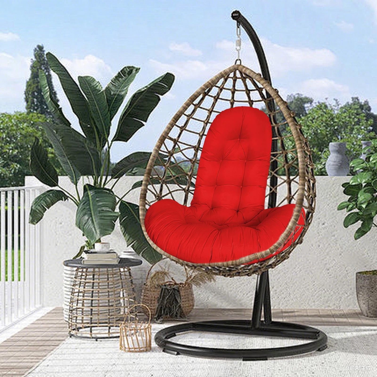 ChicYu Single Swing Chair Cushion Home Hanging Chair Pad Indoor Outdoor Cradles Chair Cushion Comfortable Pad for Hanging Swings and Cradles Chairs