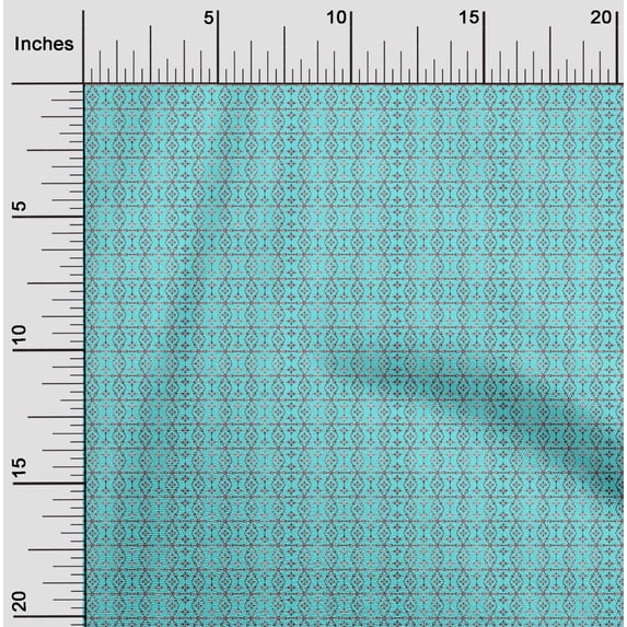 oneOone Cotton Cambric Aqua Blue Fabric Arrow & Artistic Floral Craft Projects Decor Fabric Printed By The Yard 56 Inch Wide