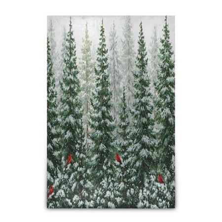 Wobogo Winter Green Pine Tree Soft Cozy Fluffy Double Sided Blankets for Couch Sofa Chair Bed Camping Picnic Travel Lightweight Bed 60×90inch