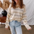 thumbnail image 2 of 2026 New Women's Casual Colorful Striped Pullover Long-Sleeved Loose Sweater, 2 of 4