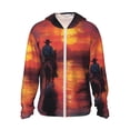 thumbnail image 1 of Balery Sunset River Western Cowboy Sudadera ligera de manga larga con capucha y protección solar UPF 50+ para hombre y mujer, ideal para pesca y running-Medium, 1 of 7