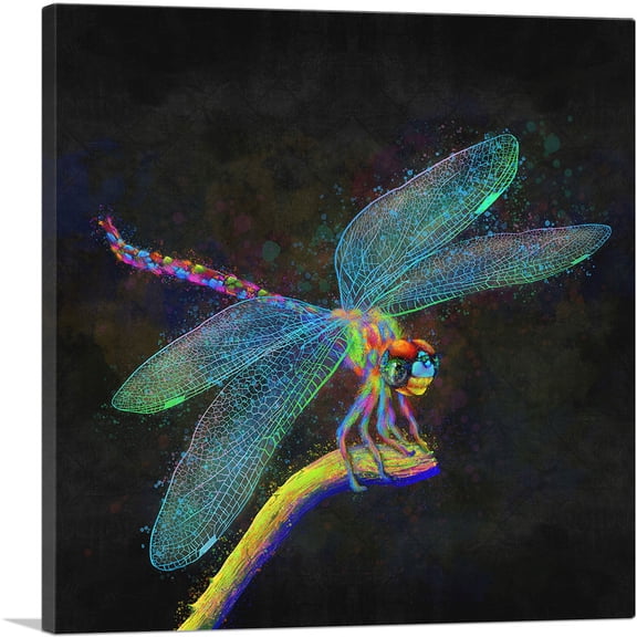 ARTCANVAS Dragonfly Insect Canvas Art Print - Size: 18" x 18" (0.75" Deep)