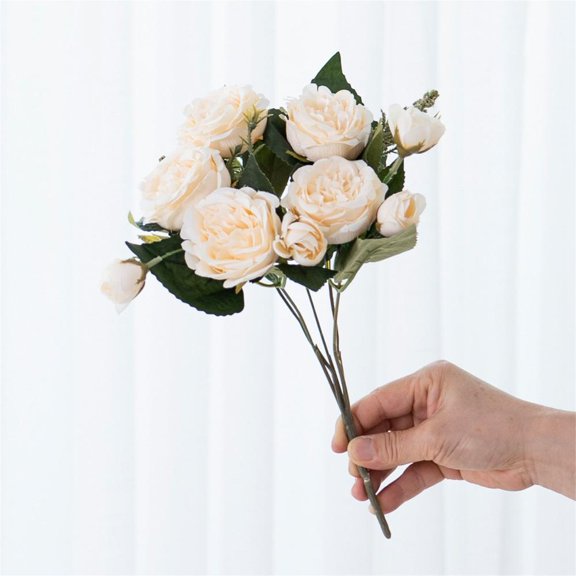VWRXBZ Artificial Peony Flowers Bouquet Real Touch Silk Wedding Bouquet Bridal Shower Home Decor