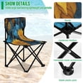 thumbnail image 4 of 600D Oxford Camping Chair Portable Foldable Chair Supports 220 lbs for Picnic, Fishing, Backpacking Blue Leaves and Sunflowers, 4 of 8