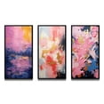 thumbnail image 2 of Designart "Abstract Expressionism Unfamiliar Happiness III" Abstract Painting Framed Wall Art Set Of 3 - Pink Modern Frame Gallery Set For Office Decor, 2 of 6