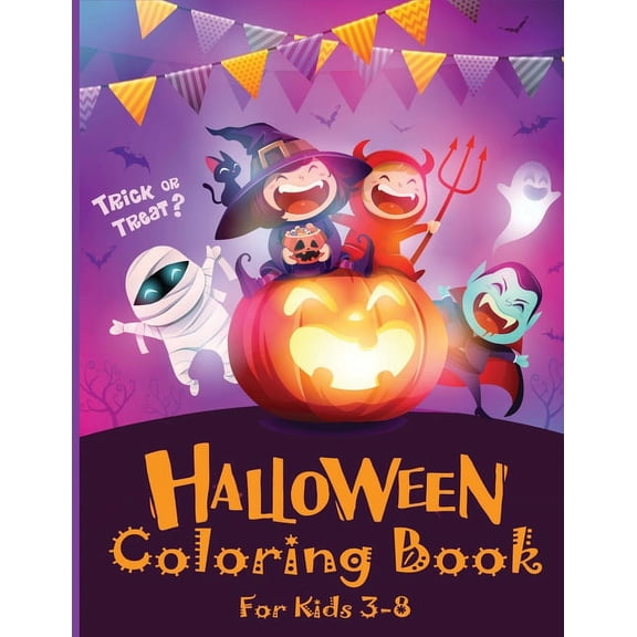 Halloween Coloring Book for Kids 3-8, (Paperback)
