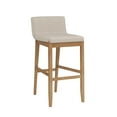 thumbnail image 6 of Nathan James Gracie Modern Bar Stool with Back, Cushioned Bar Height Stool with Natural Flax Upholstery and Brushed Wooden Legs, Natural Flax/Brown, 6 of 7