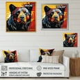 thumbnail image 4 of Designart "Colorful Bear Abstract Art I" Animals Framed Wall Art - Traditional Colorful Bear Bedroom Framed Canvas Wall Art, 4 of 6