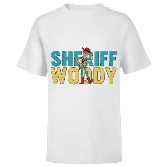 Disney and Pixar’s Toy Story Sheriff Woody - Short Sleeve T-Shirt for Kids - Customized-White