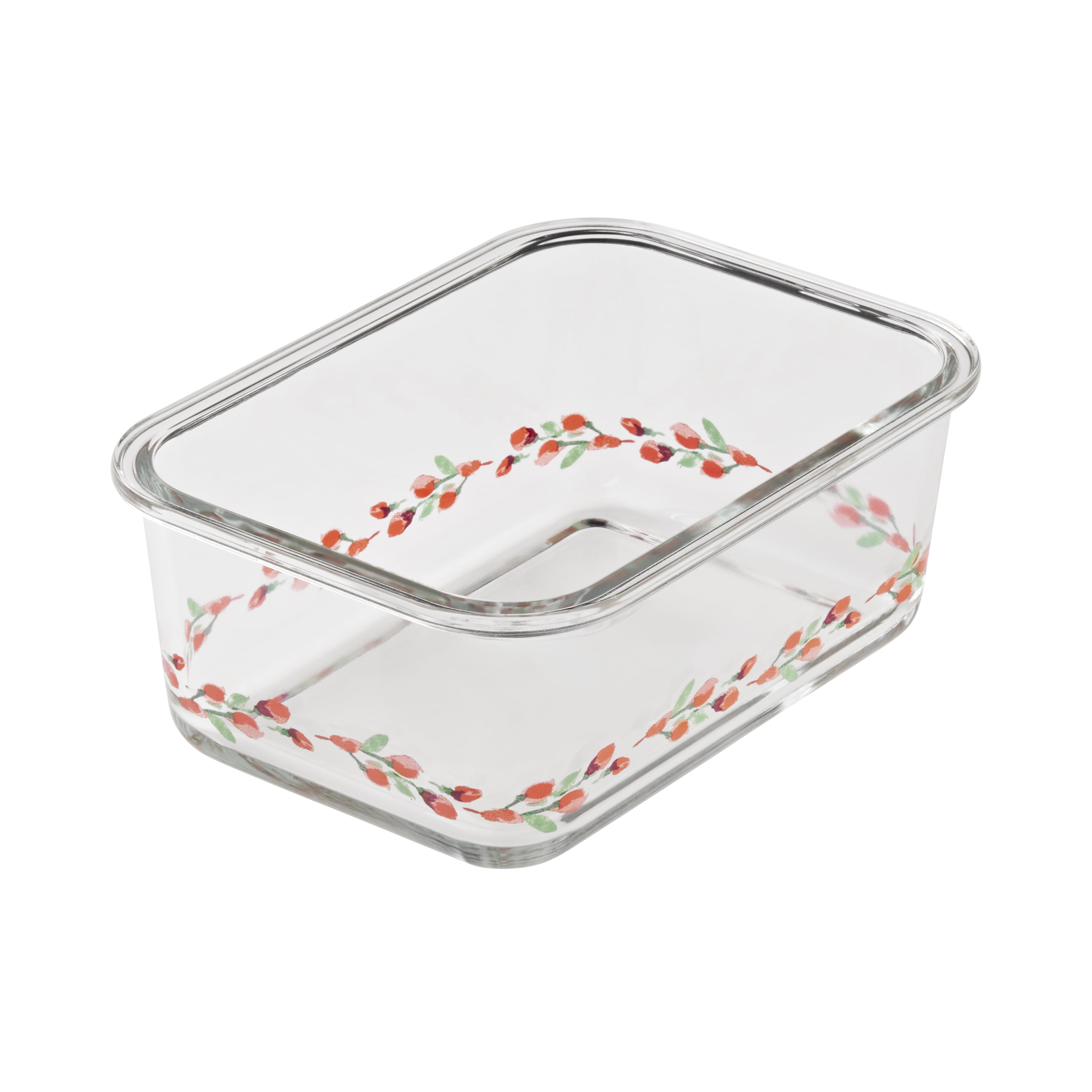 The Pioneer Woman Painted Meadow 4 Pieces 4 Cup Rectangle Glass Food Storage Containers with Tritan Lid. Set of 2