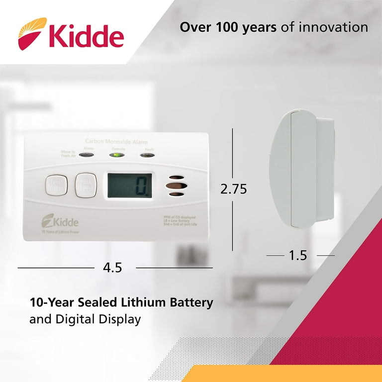 10-Year Worry Free Lithium Battery Carbon Monoxide Detector with Digital Display 10-Year Worry Free Lithium Battery Carbon Monoxide Detector with Digital Display