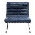 thumbnail image 2 of CRO Decor 29.3'' W Genuine Leather Accent Lounge Chair(Blue), 2 of 8
