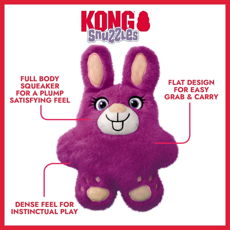 KONG Snuzzles Plush Squeaker Bunny Dog Toy, Medium photo 2