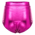 thumbnail image 2 of TTAO Shiny Metallic Booty Shorts Music Festival Rave Dance Pants Bottoms for Women Hot Pink L, 2 of 7