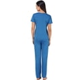 thumbnail image 2 of Stylore Two Piece Pajamas Set Soft Short-Sleeve Top Pants Loungewear Blue 3XL, 2 of 6