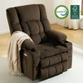 thumbnail image 3 of MCombo Large Lay Flat Dual Motor Power Lift Recliner for Big and Tall Elderly, Fabric(Coffee), 3 of 9