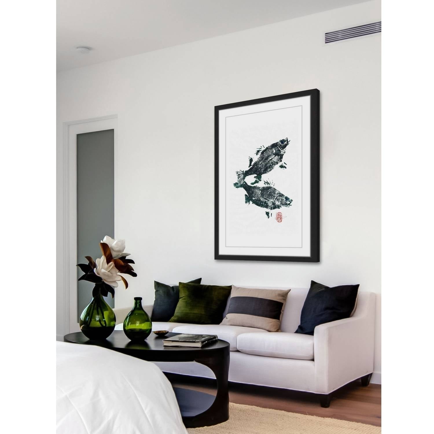 "Fish Reflection" Framed Painting Print