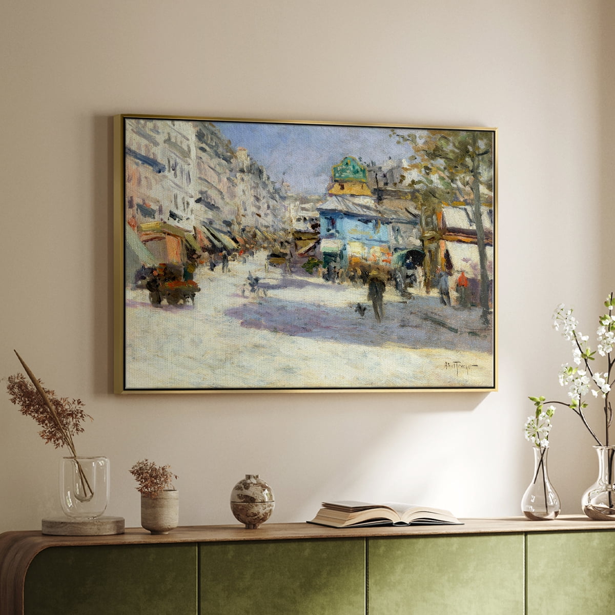 Vintage Landscape-CCXCI By Wexford Home Framed in Gold Wood Gallery Wrapped Canvas 17 in. x 25 in.