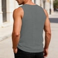 thumbnail image 7 of BVnarty Men's Solid Color Crew Neck Sleeveless Tank Top with Chest Pocket Detail Casual Summer Daily Wear Gym Workout Breathable Top Gray M, 7 of 7