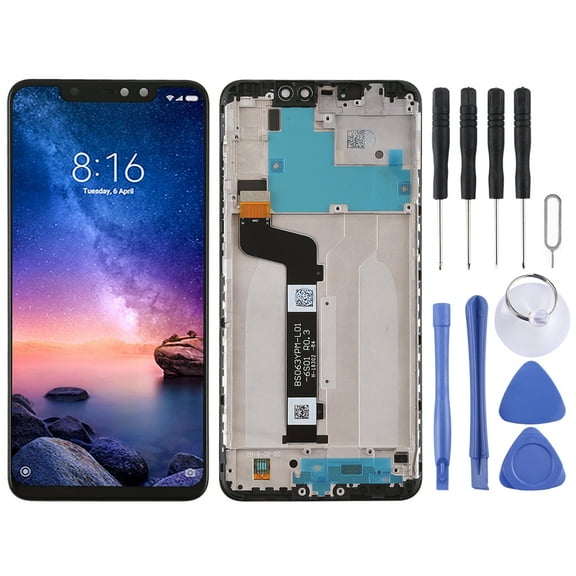 Cellphone Repair Parts  TFT LCD Screen for Xiaomi Redmi Note 6 Pro Digitizer Full Assembly with Frame(Black)