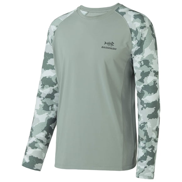 Camiseta de Pesca BASSDASH UPF 50 Camuflaje Manga Larga Secado Rápido