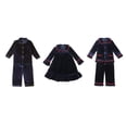 thumbnail image 2 of Conjunto de pijamas para hermanos, pijamas navideños a juego para la familia, ropa para bebés, conjuntos de pijamas de terciopelo azul marino para niños y niñas, 2 of 5