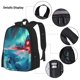 thumbnail image 3 of Disketp Aurora Borealis Village Mochila Estampada de Gran Capacidad con Lonchera y Estuche, Set de 3 Piezas para Estudiantes, 3 of 7