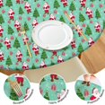 thumbnail image 4 of Light Blue Christmas Santa and Tree Pattern Round Fitted Tablecloth with Elastic Edge,Dining Table Cover Waterproof,Outdoor Round Tablecloth for Camping,Dining,Indoor and Outdoor, 4 of 7