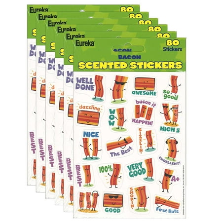 UPC: 0194629032754 | Eureka Bacon Scented Stickers 80 Per Pack 6 Packs