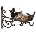 thumbnail image 4 of Outdoor Garden Wall Mounted Hanging Iron Bird Bath and Feeder Decor, Bronze, 4 of 7