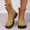 Brown, variant on Hidden Lift Platform Low Heel Ankle Boots for Women, Stretch Knit Solid Slim Fit Fall Daily Casual Booties Black 36