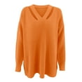thumbnail image 3 of Orange Hoodies for Womens V Neck Oversized Fall Sweater Sexy Long Sleeve Knit Pullover Top Fall Tops for Women 2025, 3 of 5