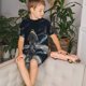 thumbnail image 4 of Fotbe Astronaut Standing In The Moon Pijama Estampada de 2 Piezas para Niños – Ropa de Dormir de Manga Corta Cómoda para Niños y Niñas, Camiseta y Shorts de Algodón-Small, 4 of 6
