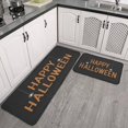 thumbnail image 3 of 2 Piece Halloween Plaid Kitchen Rug Sets Horror Orange Pumpkin Spooky Kitchen Rugs and Mats Absobent Rugs for Kitchen Floorfor Outdoor Bedroom (47x17+30x17 Inches), 3 of 7