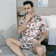 thumbnail image 6 of Men's Silk Pajama Set | Silky Satin | Short Sleeve Top and Shorts | Button Pajama Set, 6 of 7